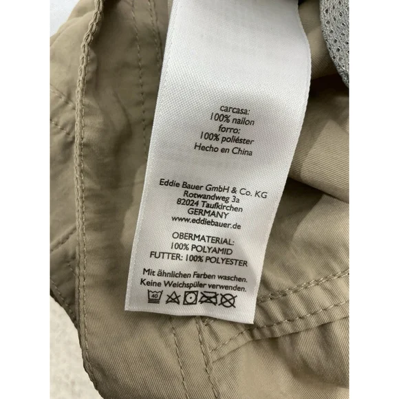 Womans Eddie Bauer Size 2XL Tan Full Zip Full Snap Hooded Wind Breaker - Picture 4 of 9